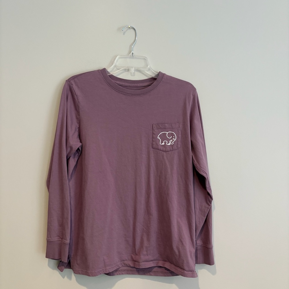 Ivory Ella Mauve Long Sleeve Tee with Elephant Pocket
